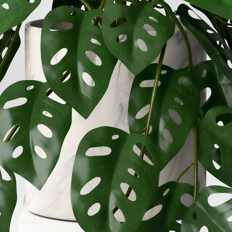 Small Artificial Monstera Plant in Marble Pot - Threshold&#8482;, 5 of 6