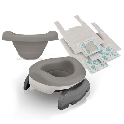 White and Gray Portable Potty with Reusable Liners