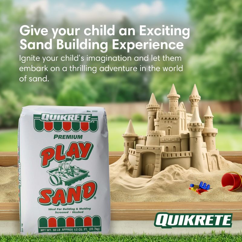 QUIKRETE Natural Washed, Screened, and Dried Soft Play Sand for Sandboxes, Landscaping, or Litter Boxes - Beige 50lbs., 2 of 7