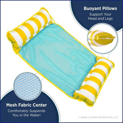 Aqua Leisure 4-in-1 Monterey Hammock Water Floats and Inflatables - Golden Sunshine