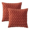 Chanasya Gem Pleated Textured Velvet Throw Pillow Cover - 2-Piece Set - 2 of 4