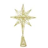 Tree Topper Finial 14.0" Gold Wire Tree Topper Christmas Star Beaded  -  Tree Toppers