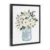 Stupell Industries White Blooms Flower Bouquet Classic Jar Script Floating Frame Canvas Art, Black, 17" x 21" - 2 of 4