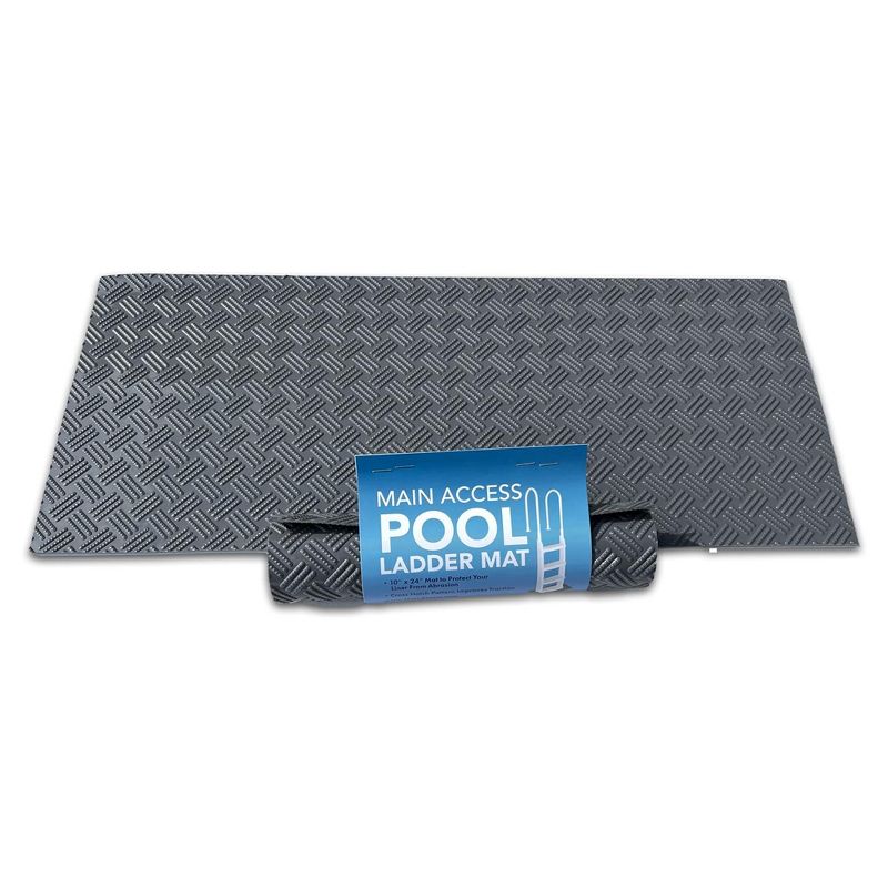 Main Access Large Pool Step Ladder Guard Mat, Accessory Only, Gray + Main Access Smart Choice Incline Outside Above Ground Swim Pool Ladder, Taupe, 2 of 7