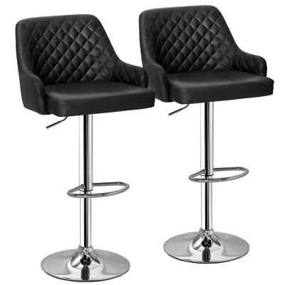 VECELO Adjustable Bar Stools Set of 2, Modern Bar Chairs with Back Adjustable Swivel