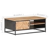 vidaXL Coffee Table Natural Wood Solid Acacia wood, Powder-coated steel - 3 of 4