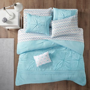 Aqua Kara Comforter and Sheet Set (Full), Blue