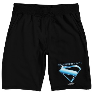 Superman Last Son Of Krypton Logo Adult Black Sleep Pajama Shorts - 1 of 4