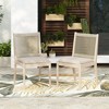PAGED Set of 2 Patio Dining Chairs,Modern Outdoor Dining Chairs with Woven Rope Decoration,Armless Wood Chairs Suitable for Patio,Garden - 2 of 4