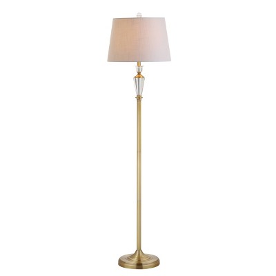 61" Crystal/Metal Harper Floor Lamp (Includes LED Light Bulb) Gold - JONATHAN Y