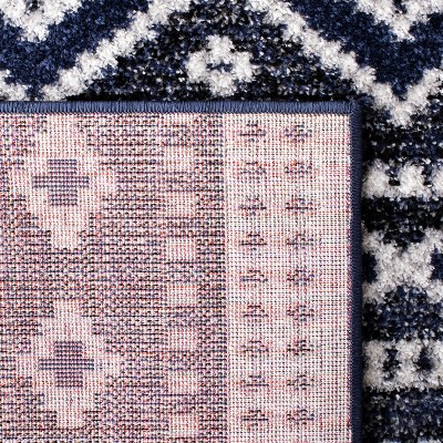 Grey and Ivory Synthetic Hand-knotted Runner Rug