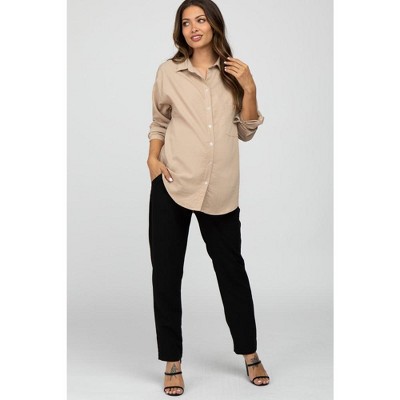 PinkBlush Black Pleated Relax Fit Maternity Pants