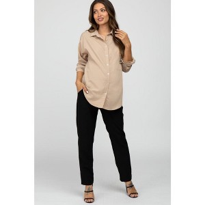 PinkBlush Black Pleated Relax Fit Maternity Pants - 1 of 4