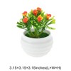 Unique Bargains Artificial Tree Ribbed Pot 7-Head Solid Rose Orange Plastic 3.15"x3.15"x3.15" 1 Pcs - 3 of 4