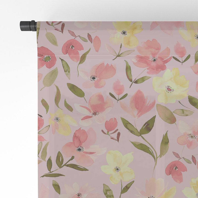 Ninola Design Fresh flowers Pink Single Panel Sheer Window Curtain - Deny Designs, 4 of 7