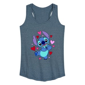 Women's - Lilo and Stitch - Heart Eyes Graphic Racerback Tank - 1 of 4