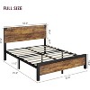 Homhougo Full Size Bed Frame with Storage, 4 Drawers and Heavy Duty Strong Metal Support Bed Frame with Wooden Headboard and Footboard, Brown - 2 of 4