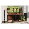 SEVOBAL Pet Crates and Houses Vintage Style Two Level Pet Crate Furniture Adjustable Divider Design, Brown, 55.1"*23.4"*51.97" - 2 of 4