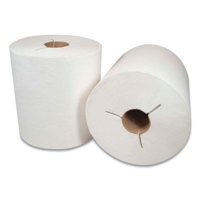 Morcon Tissue Morsoft Controlled Towels, Y-Notch, 1-Ply, 8" x 800 ft, White, 6 Rolls / Carton