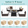 Tangkula Set of 7 Patio Furniture Set w/ 35" Propane Gas Fire Pit Table & Waterproof Cover - 4 of 4