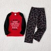 PATPAT Family Christmas Pjs Matching Sets Christmas Letter and Candy Cane Print Red and Black Holiday Jammies Xmas Sleepwear - 3 of 4
