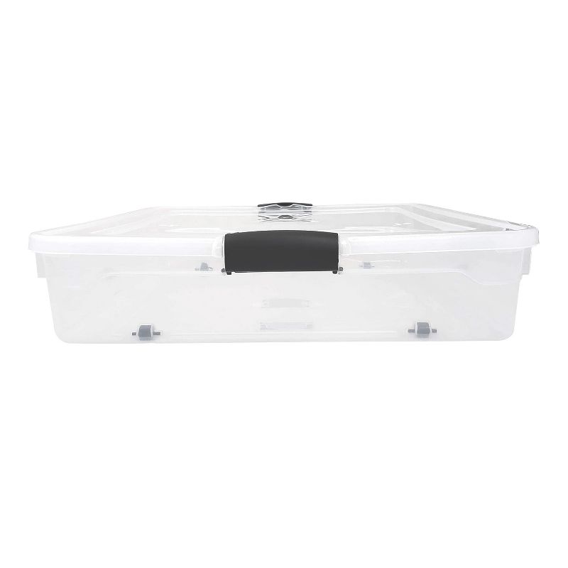 Homz 56 Qt Full/Queen Underbed Clear Plastic Latching Storage Container, 5 of 8
