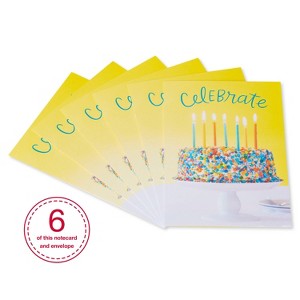 Carlton Cards 6ct Birthday Cards Celebrate Cake: Cupcake Design, Multicolored, Kids & Friends, Vertical Fold, 6 Pack - 1 of 4