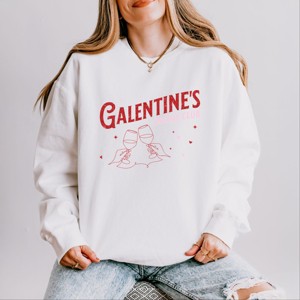 Galentine's Social Club Glitter - Women's Lightweight Garment Dyed Sweatshirt - 1 of 4