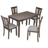 NicBex Dining Room Table Set for 4 Morden Dining Table with MDF Tabletop, 4 Slatted Backrest Chair for Dining Room - 4 of 4