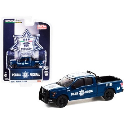 2017 Ford F-150 Pickup Truck Dark Blue & White "Policia Federal" Mexico Federal Police Ltd Ed 3300 pcs 1/64 Diecast Greenlight