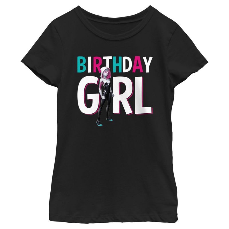 Girl's Spider-Man Birthday Girl Ghost-Spider T-Shirt, 1 of 5