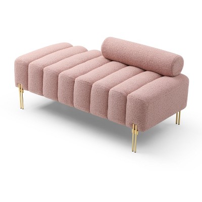 NicBex Modern 53.2" Bedroom Bench Accent Stools with Gold Metal Legs for Bedroom and Entryway