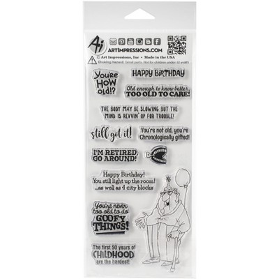 Art Impressions Laugh Lines Clear Stamp-Birthday