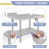 48"x24" Stainless Steel Kitchen Prep Table Commercial Workbench With Backsplash - 4 of 4