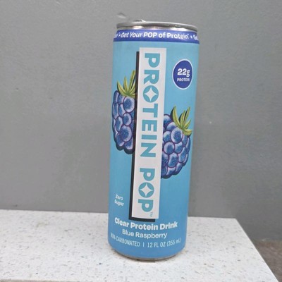 Protein Pop Blue raspberry Clear Protein Drink 12oz : Target