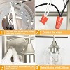 Runesay 3-Light Bathroom Light Fixtures, Brushed Nickel Vanity Lighting, Metal Bath Wall Mounted Lights, Modern Wall Sconces Light with Glass Shades - 4 of 4