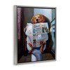 Stupell Industries Dog Reading Newspaper On Toilet Floating Frame Canvas Art - 2 of 4