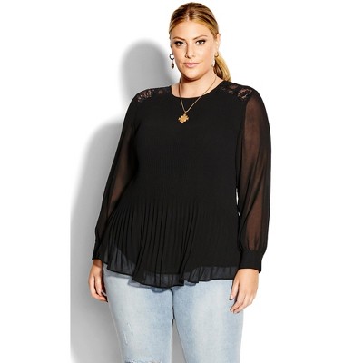 Just Lust Lace Up Top - Black