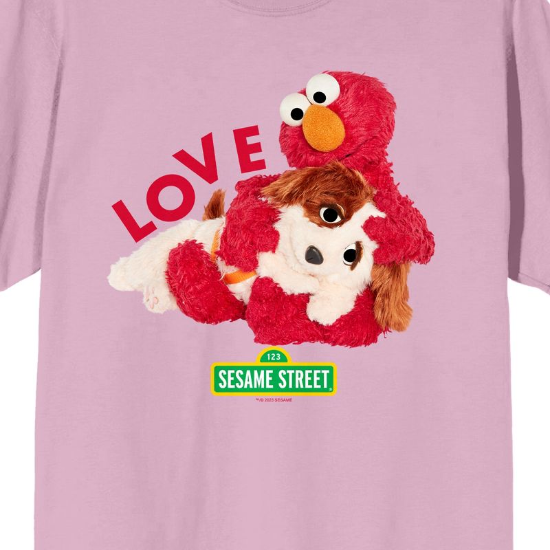 Sesame Street Elmo & Tango Love Crew Neck Short Sleeve Cradle Pink Men's T-shirt, 2 of 3