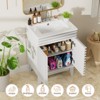 ROOMTEC 24 in. Bathroom Vanity with Ceramic Sink, Mid-Century Cabinet with 2 Soft-Close Doors, Freestanding, Wood Grain Laminate, Walnut - 4 of 4