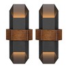 LamQee Geometric Wall Sconce Set of 2, Modern Lamp Sconces Wall Lighting Up and Down Porch Lights - 2 of 4