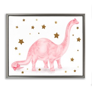 Stupell Industries Pink Dinosaur with Gold Stars, 31" x 25" - 1 of 4