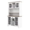 JANSNO 70.9" Rustic Kitchen Pantry Cabinet with Doors, Lights & Wine Rack & Shelves for Dining Room - 2 of 4