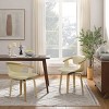 Art Leon Faux Leather Swivel Accent Dining Chair with Wood Arm and Legs - 3 of 4