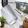 TopComfy Litter Boxes and Pans Stainless Steel Cat Litter Box with Rust Resistant Coating Matching Litter Scoop for Pets, Silver, 23.7"*15.8"*11.7" - 3 of 4