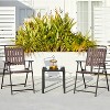 Yaheetech Set of 2 Foldable Dining Chairs with Metal Frame for Garden, Patio, Balcony - 2 of 4