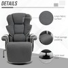 Resenkos 34.75" W x 33" D x 43.75" Manual Recliner, Swivel Lounge Armchair with Footrest and Two Cup Holders, Two Built-In Cup Holders, Black - 3 of 4