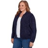 Alfred Dunner Women's Zip-Front Chenille Collared Cardigan - 3 of 4