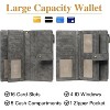 Ladies' Large Capacity Credit Card Wallet with RFID Theft Protection Double-Zip Pocket Genuine Leather Bifold Wallet Wristlet Clutch Bag - 3 of 4