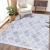 8x10 Machine Washable Area Rug for Living Room Non Slip Backing Vintage Rug Trellis Print Distressed Carpet Lightweight Foldable Ultra-Thin Rug - 3 of 4